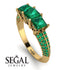 3 Stones Princess Emerald Ring - Rebecca No. 19 image 10
