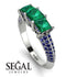 3 Stones Princess Emerald Ring - Rebecca No. 66 image 10