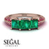 3 Stones Princess Emerald Ring - Rebecca No. 50 image 2