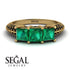 3 Stones Princess Emerald Ring - Rebecca No. 34 image 2
