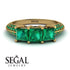 3 Stones Princess Emerald Ring - Rebecca No. 19 image 2