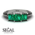 3 Stones Princess Emerald Ring - Rebecca No. 36 image 2