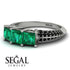 3 Stones Princess Emerald Ring - Rebecca No. 36 image 3