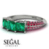 3 Stones Princess Emerald Ring - Rebecca No. 51 image 3