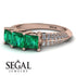 3 Stones Princess Emerald Ring - Rebecca No. 5 image 3
