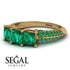 3 Stones Princess Emerald Ring - Rebecca No. 19 image 3