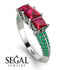 3 Stones Princess Ruby Ring - Rebecca No. 27 image 10