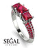 3 Stones Princess Ruby Ring - Rebecca No. 57 image 10