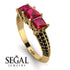 3 Stones Princess Ruby Ring - Rebecca No. 40 image 10