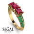 3 Stones Princess Ruby Ring - Rebecca No. 25 image 10