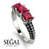 3 Stones Princess Ruby Ring - Rebecca No. 42 image 10