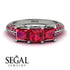 3 Stones Princess Ruby Ring - Rebecca No. 57 image 2