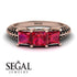 3 Stones Princess Ruby Ring - Rebecca No. 41 image 2