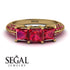3 Stones Princess Ruby Ring - Rebecca No. 55 image 2