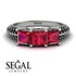 3 Stones Princess Ruby Ring - Rebecca No. 42 image 2