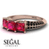 3 Stones Princess Ruby Ring - Rebecca No. 41 image 3