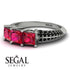 3 Stones Princess Ruby Ring - Rebecca No. 42 image 3
