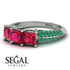 3 Stones Princess Ruby Ring - Rebecca No. 27 image 3
