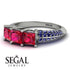 3 Stones Princess Ruby Ring - Rebecca No. 72 image 3