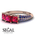 3 Stones Princess Ruby Ring - Rebecca No. 71 image 3