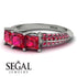 3 Stones Princess Ruby Ring - Rebecca No. 57 image 3