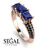 3 Stones Princess Sapphire Ring - Rebecca No. 44 image 10