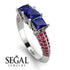3 Stones Princess Sapphire Ring - Rebecca No. 60 image 10