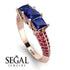 3 Stones Princess Sapphire Ring - Rebecca No. 59 image 10