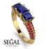 3 Stones Princess Sapphire Ring - Rebecca No. 58 image 10