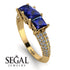 3 Stones Princess Sapphire Ring - Rebecca No. 13 image 10