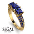 3 Stones Princess Sapphire Ring - Rebecca No. 73 image 10