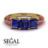 3 Stones Princess Sapphire Ring - Rebecca No. 58 image 2