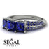 3 Stones Princess Sapphire Ring - Rebecca No. 75 image 3