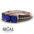 3 Stones Princess Sapphire Ring - Rebecca No. 44 image 3
