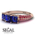 3 Stones Princess Sapphire Ring - Rebecca No. 59 image 3