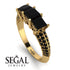 3 Stones Princess Black Diamond Ring - Rebecca No. 37 image 10