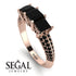 3 Stones Princess Black Diamond Ring - Rebecca No. 38 image 10