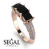 3 Stones Princess Black Diamond Ring - Rebecca No. 8 image 10
