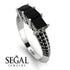 3 Stones Princess Black Diamond Ring - Rebecca No. 39 image 10