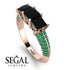 3 Stones Princess Black Diamond Ring - Rebecca No. 23 image 10