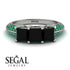 3 Stones Princess Black Diamond Ring - Rebecca No. 24 image 2