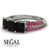 3 Stones Princess Black Diamond Ring - Rebecca No. 54 image 3