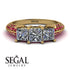 3 Stones Princess Diamond Ring - Rebecca No. 46 image 2