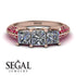 3 Stones Princess Diamond Ring - Rebecca No. 47 image 2