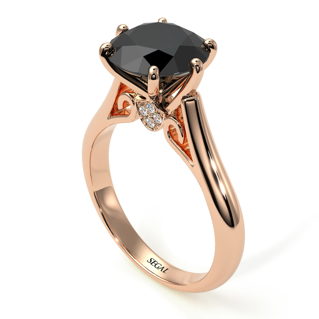 3ct Black Diamond Engagement Ring - June No. 8