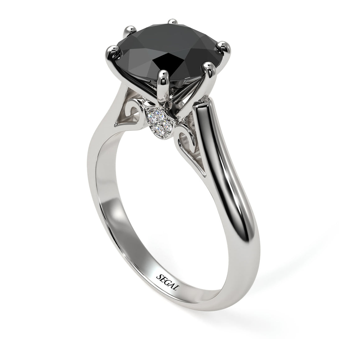 3ct Black Diamond Engagement Ring - June No. 9