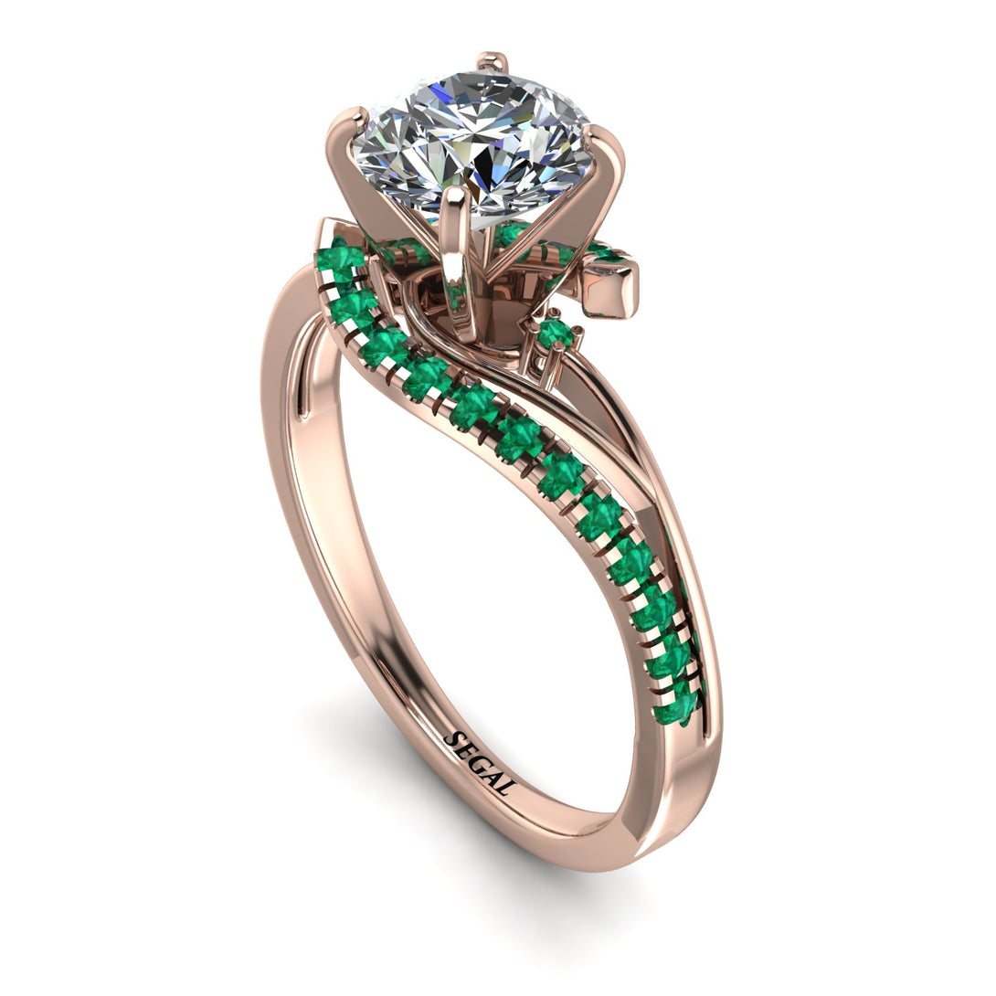 Twist Shank Diamond Engagement Ring - Maria No. 17