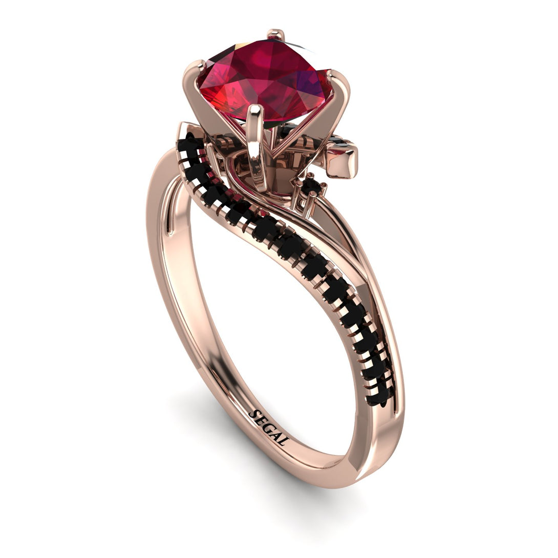 Twist Shank Ruby Engagement Ring - Maria No. 41