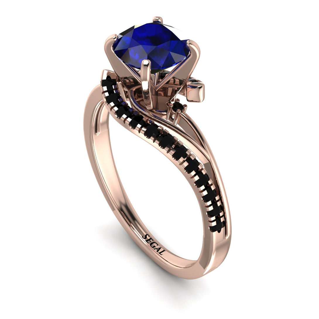 Twist Shank Sapphire Engagement Ring - Maria No. 44