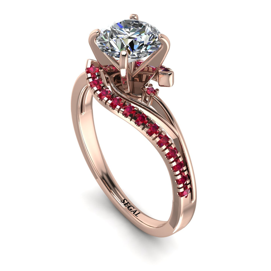 Twist Shank Diamond Engagement Ring - Maria No. 47